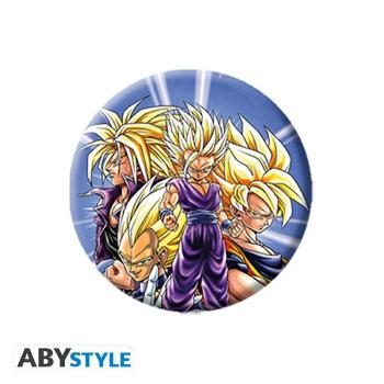 DRAGON BALL - Badge Pack - Mix Begleiten Sie Goku, Gohan, Trunks und Vegeta im Kampf! Die Saiyajins, die mächtigste Kriegerrasse der Welt, sind in diesem Abzeichen von ABYstyle zusammen mit den kultigsten Emblemen aus der Serie zu sehen!